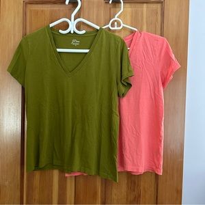 Set of 2 J. Crew Supima cotton v neck t shirts